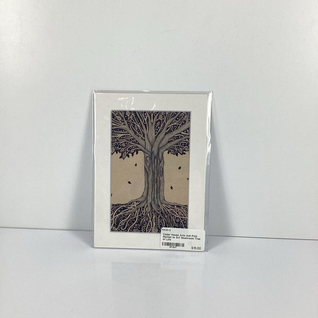 4x6 Print Matted to 5x7 Mushroom Tree of Life