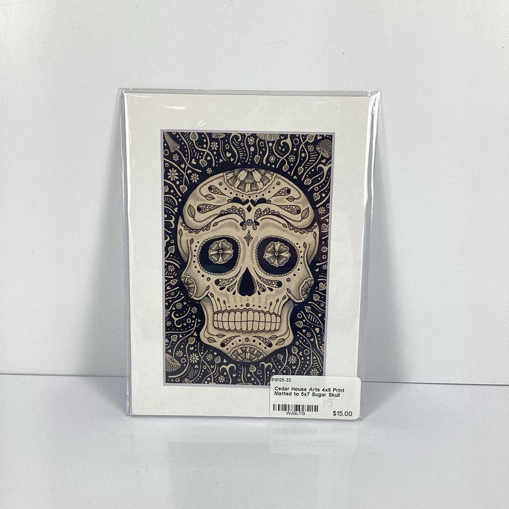 4x5 Print Matted to 5x7 Sugar Skull