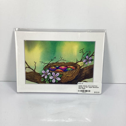 4x6 Print Matted to 5x7 Apple Blossom Gem Eggs