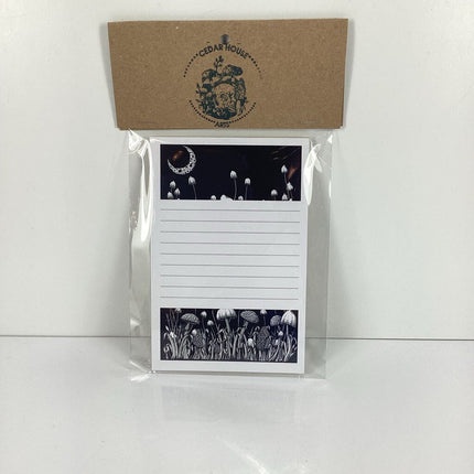 4x6 Print Matted to 5x7 Square Mushrooms Under Moon