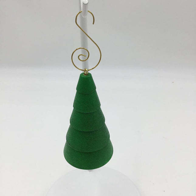 Green Glitter Wood Tree Ornament