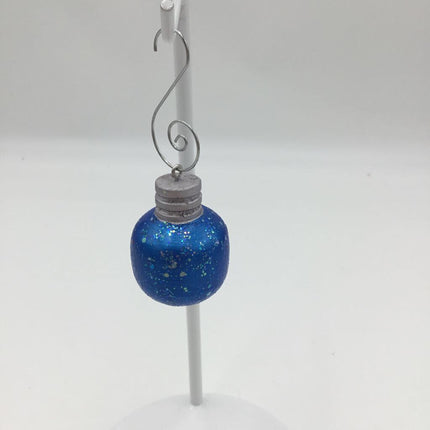 Blue Glitter Christmas Ball Ornament - Sm