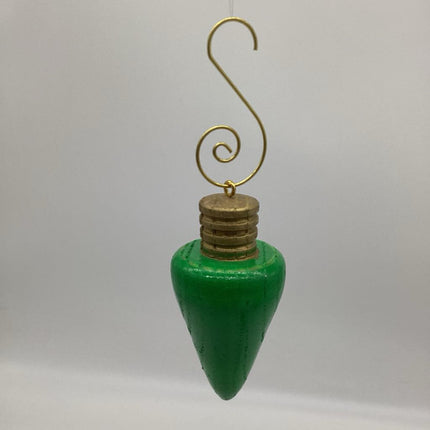 Christmas Bulb Wooden Ornament - Green
