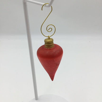 Christmas Bulb Wooden Ornament - Red