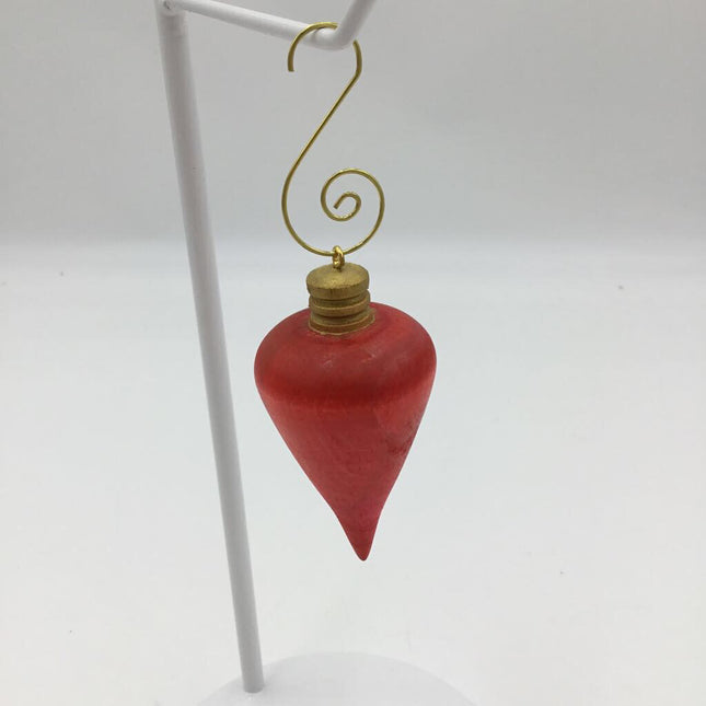 Christmas Bulb Wooden Ornament - Red