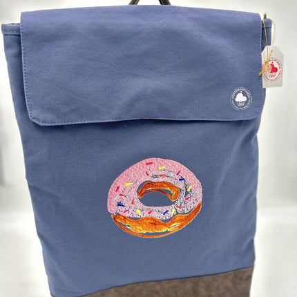 Strawberry Sprinkle Doughnut Canvas Backback