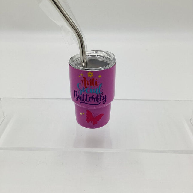 Mini Tumbler- antisocial butterfly