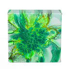 bright green, deep green, white, and black