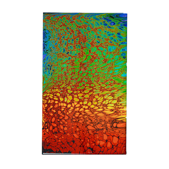 Vibrant Rainbow Fluid Art Painting - 12" x 20" with Resin Finish
