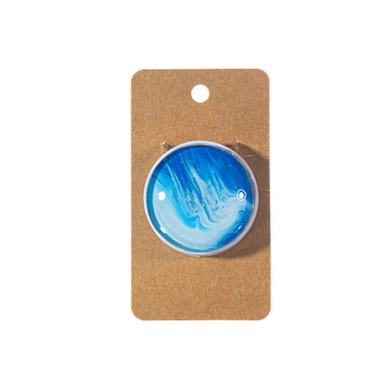 Fluid Art Pop Socket - Blue and White - Unique Phone Grip & Stand