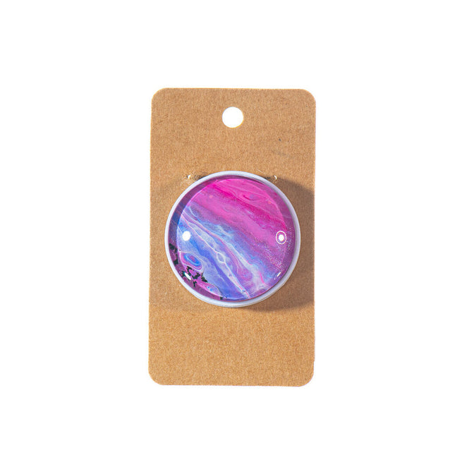 Fluid Art Pop Socket - pink, lavender, white - Unique Phone Grip & Stand