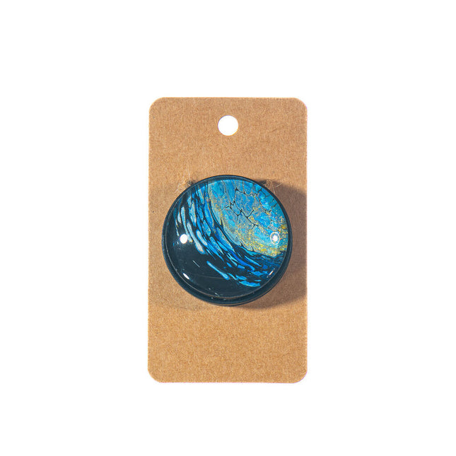 Fluid Art Pop Socket - blue, gold, black - Unique Phone Grip & Stand
