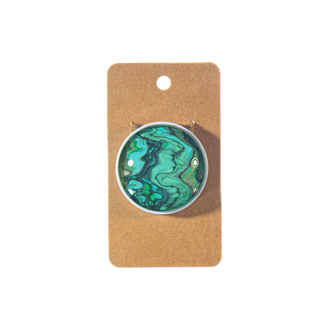 Fluid Art Pop Socket - light green, white, black - Unique Phone Grip & Stand