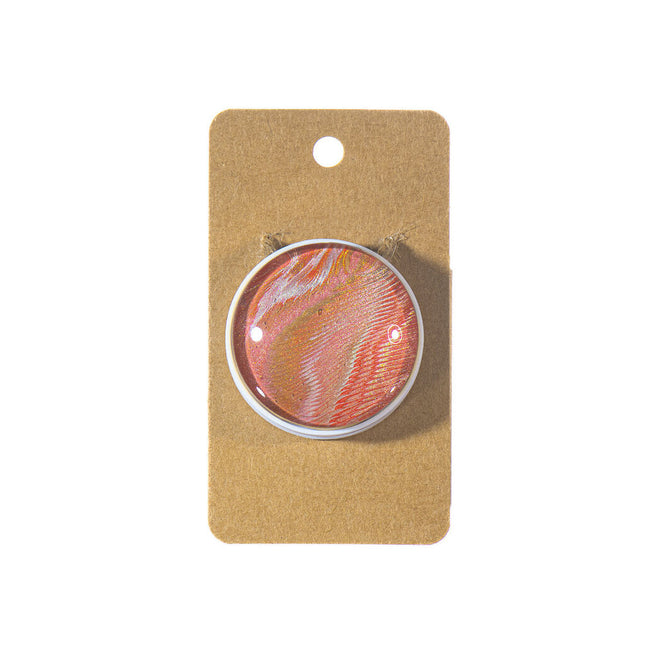 Fluid Art Pop Socket - peach, gold, white - Unique Phone Grip & Stand
