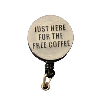 Acrylic Badge Reel - Free Coffee