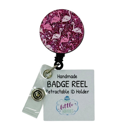 Acrylic Badge Reel - Flamingo