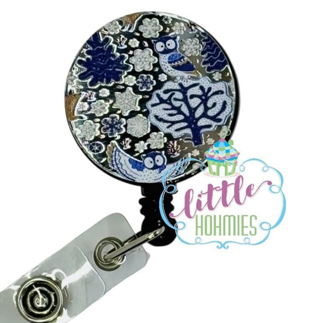 Acrylic Badge Reel - Snow Flake Owl