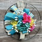 Teal Blue, Pink and Yellow