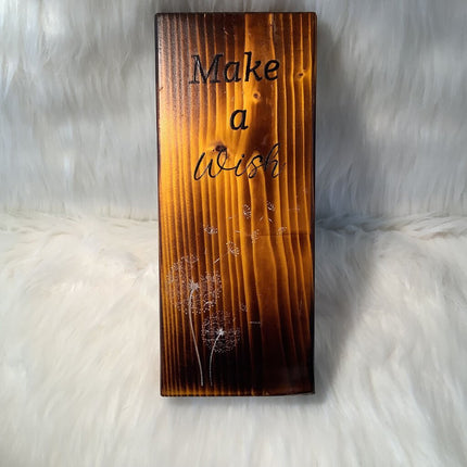 Wood Block Yellow - Make a Wish with Dandelion white metallic paint