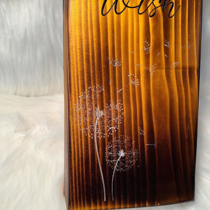 Wood Block Yellow - Make a Wish with Dandelion white metallic paint