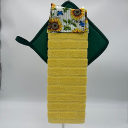 Hanging Towels 3 pc set-sunflower, yellow towel - view 3