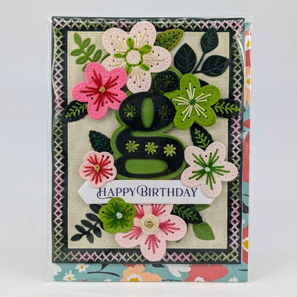 Stitched g Birthday Greeting Card