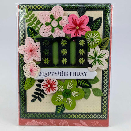 Stitched m Birthday Greeting Card