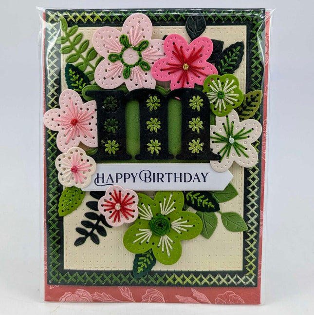 Stitched m Birthday Greeting Card
