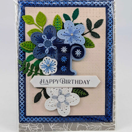Stitched r Birthday Greeting Card