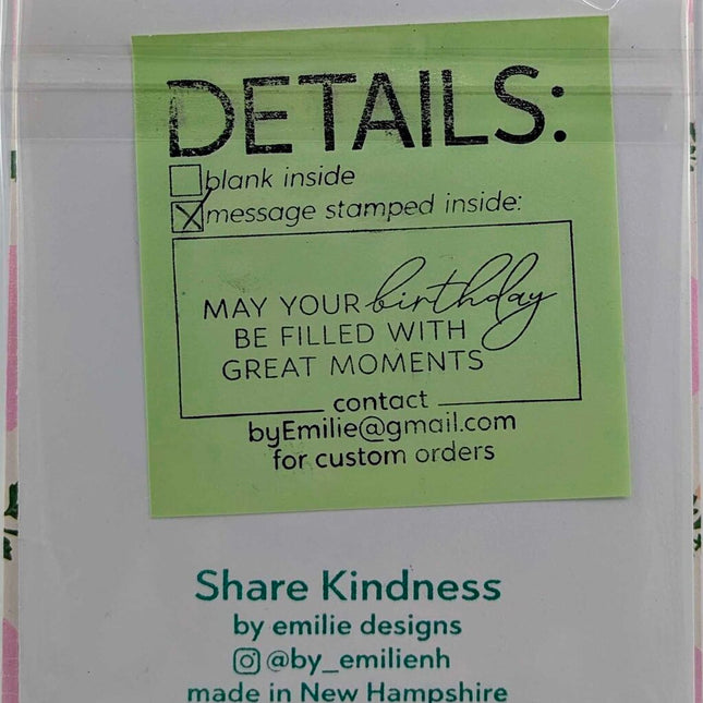 Stitched w Birthday Greeting Card