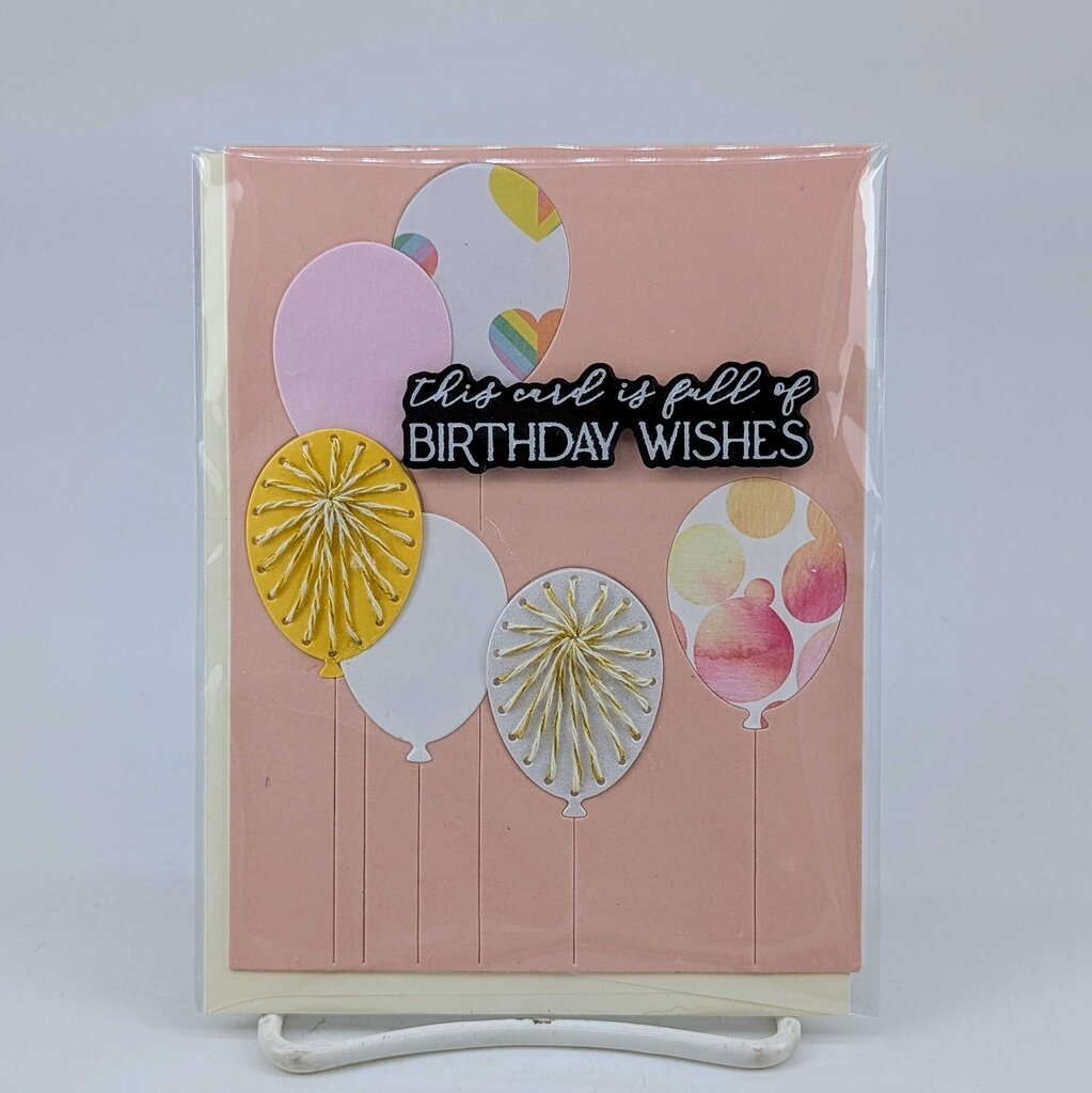 Stitched Balloon Birthday Greeting Card