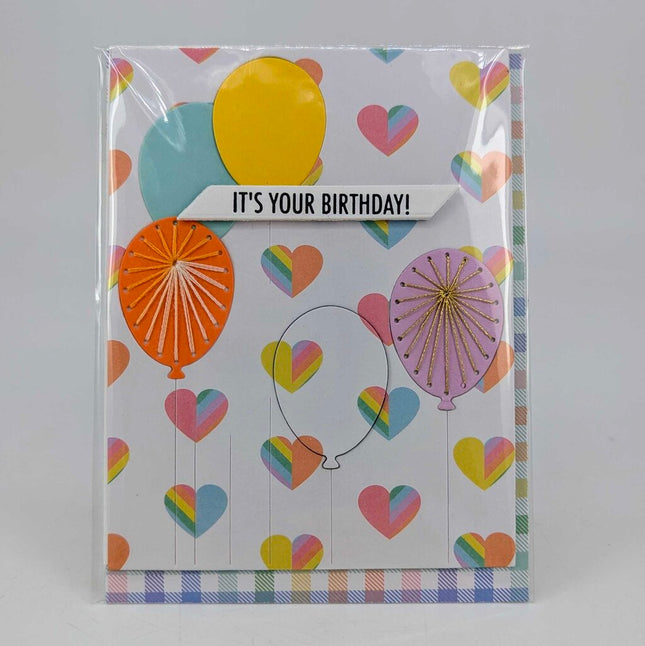 Stitched Balloon Birthday Greeting Card