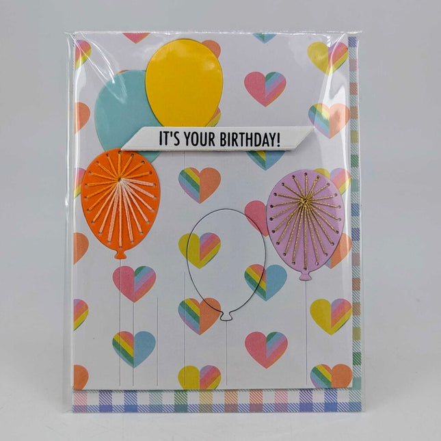 Stitched Balloon Birthday Greeting Card