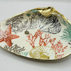 Brown/Orange Sea Life Clam Dish ASC (Old Orchard Beach, ME) - view 1