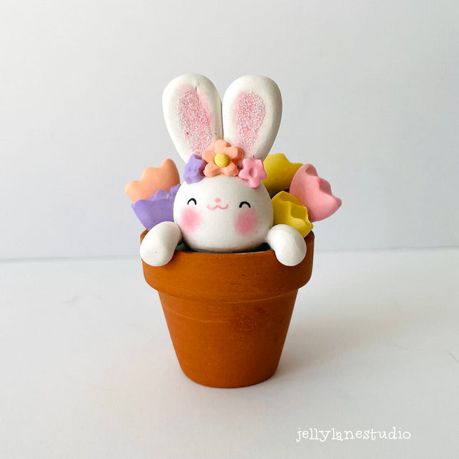 SPRING BUNNY W/ TULIPS DESK BUDDY