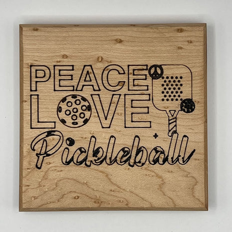 Coaster - Peace Love Pickleball peace sign