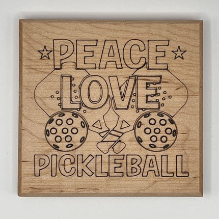 Coaster - Peace Love Pickleball Star