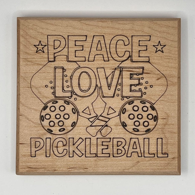 Coaster - Peace Love Pickleball Star