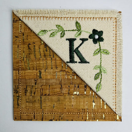 Embroidered Alphabet Initial Corner Bookmarks