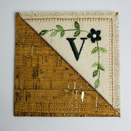 Embroidered Alphabet Initial Corner Bookmarks