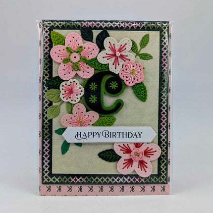 Stitched c Birthday Greeting Card
