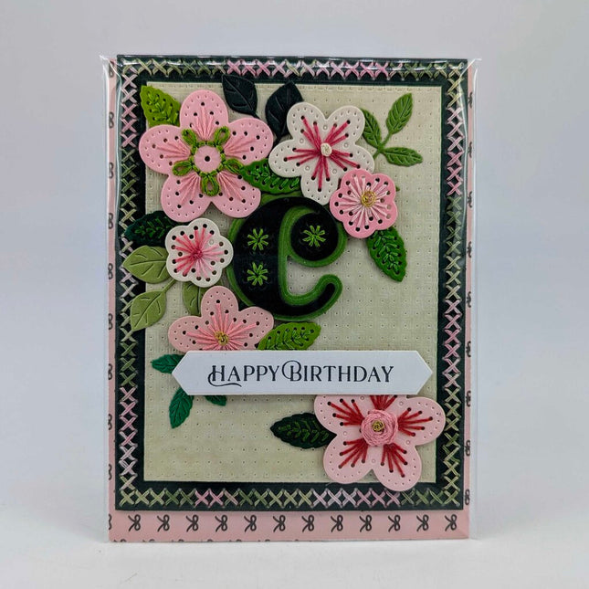 Stitched c Birthday Greeting Card