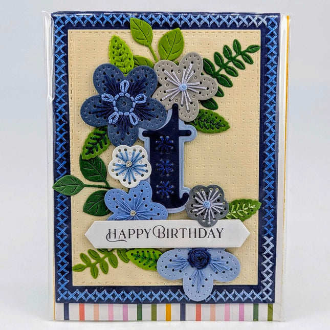 Stitched t Birthday Greeting Card