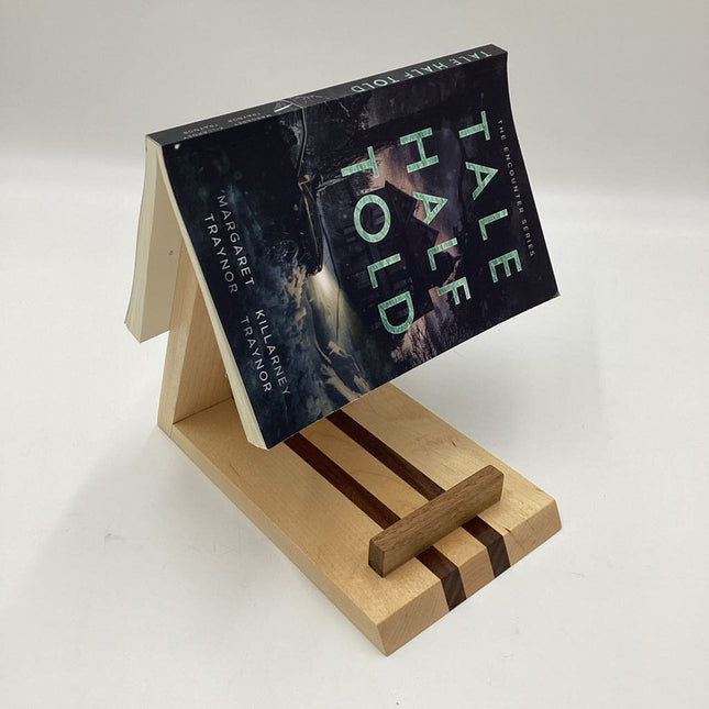 Wooden Book, iPad, Phone Holder
