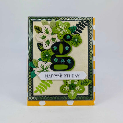 Stitched g Birthday Greeting Card