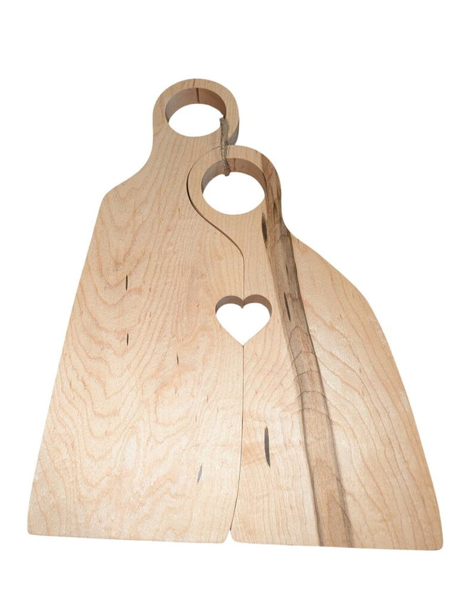 Two piece Nested charcuterie board with heart