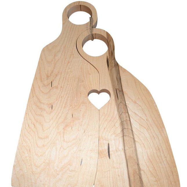 Two piece Nested charcuterie board with heart