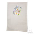 Spring Flowers Teapot Embroidered Towel