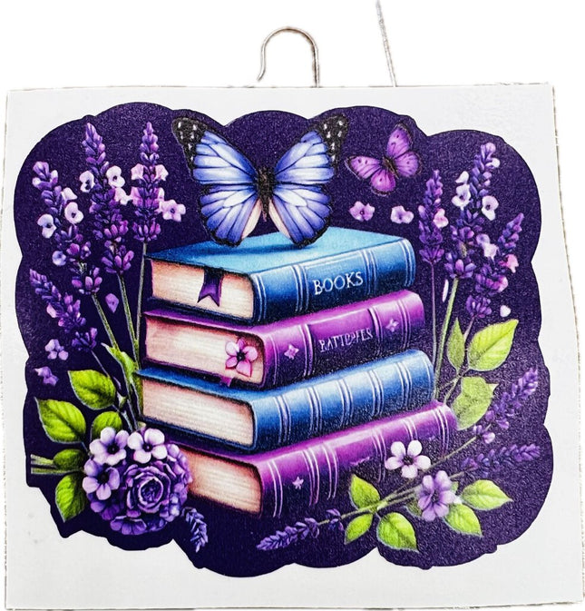 Sticker - Purple Books Butterfly