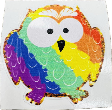 Sticker - Glittery Rainbow Owl